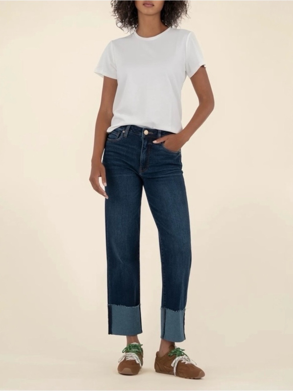 NWT Kut From The Kloth Fay Fab Ab Cuffed Straight Leg Jeans Size 2